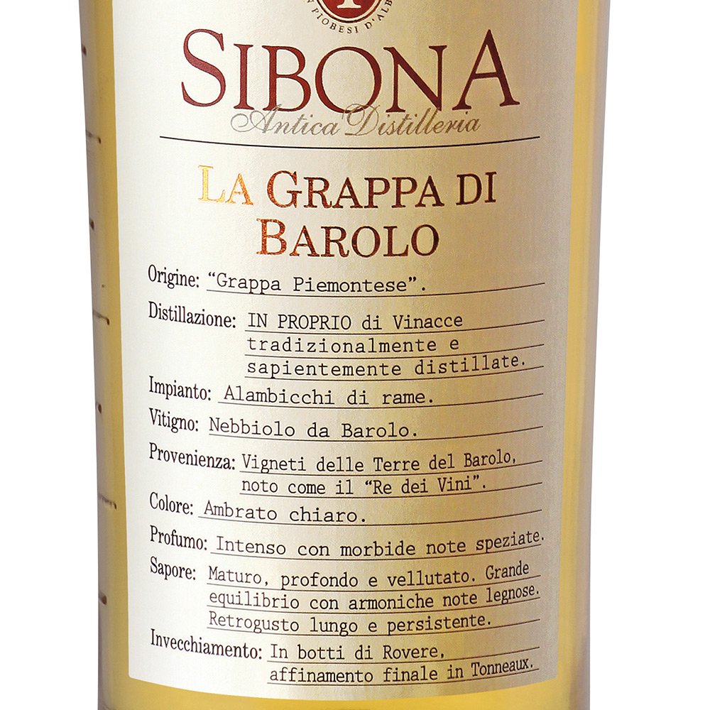 Grappa di Barolo - Sibona (0.5l)