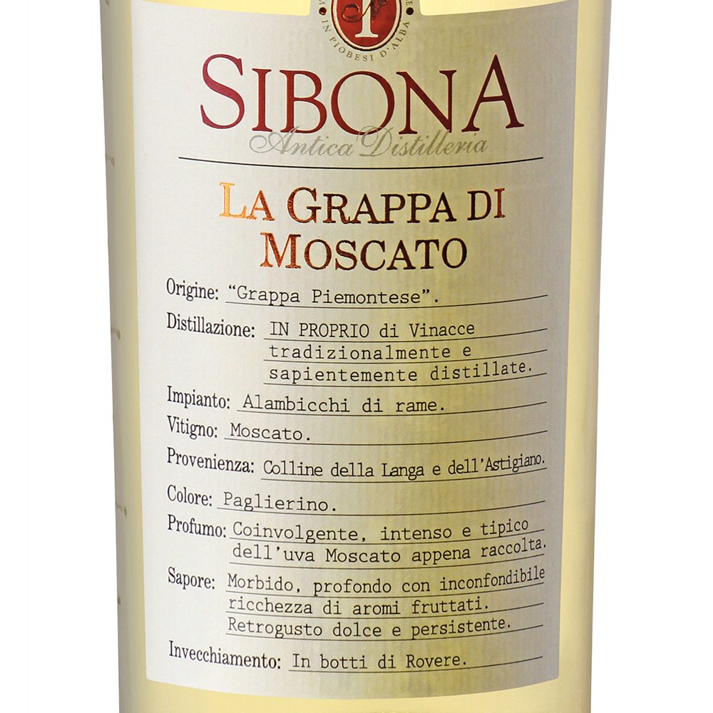 Grappa di Moscato - Sibona (0.5l)